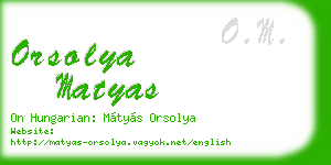 orsolya matyas business card
